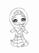 Coloring Muslim Pages Muslimah Cute Little Kids Islamic Chibi Cutie Miss Hijab Drawings Sureya Islam Drawing 1000 Printable Characters Ramadan sketch template