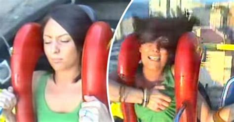 brunette babe grabs her own boobs in bid to calm down on terrifying