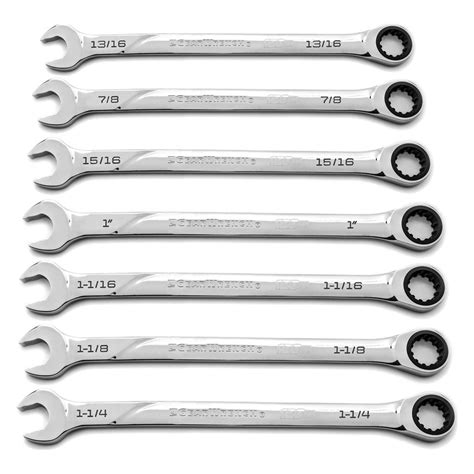 gearwrench  xp spline sae xl combination ratcheting wrench set  pcs