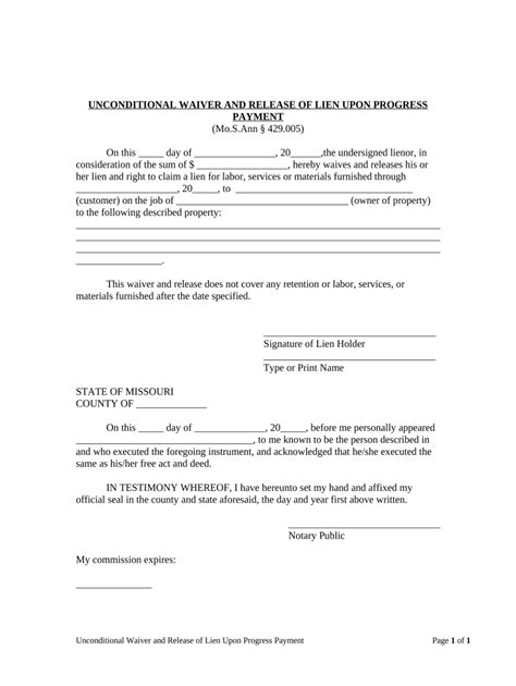 missouri waiver form fill   sign printable  template