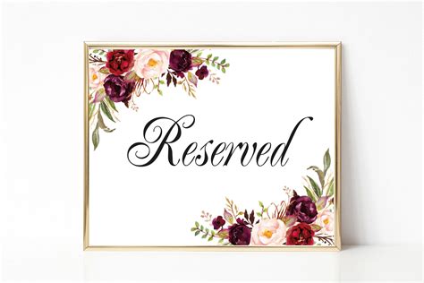reserved cards  tables templates creative inspirational template