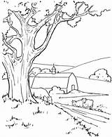 Country Coloring Pages Scenes Getdrawings sketch template