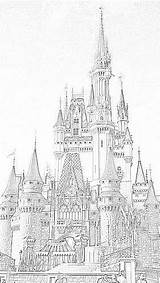 Disney Coloring Pages Filminspector Cinderella Castle Walt Actually Center sketch template
