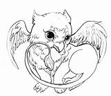 Coloring Pages Griffin Creatures Dragon Potter Harry Cute Baby Mythical Dragons Fantasy Hippogriff Sheets Color Printable Gryphon Animal Drawing Adults sketch template