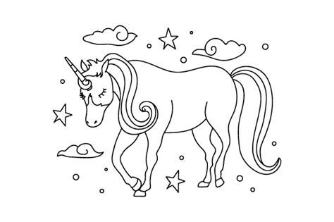 unicorn coloring page svg file   svg cut files