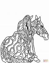 Coloring Colt Zentangle Mare Pages sketch template