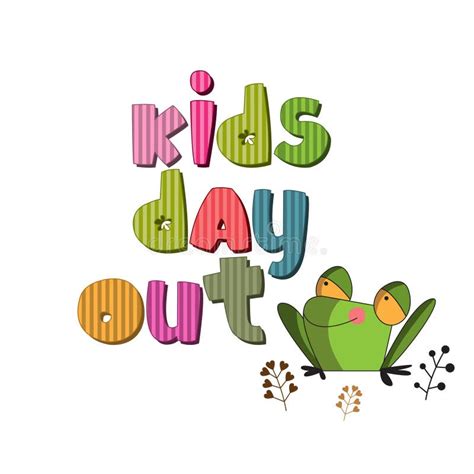 original spelling   phrase kids day  stock vector