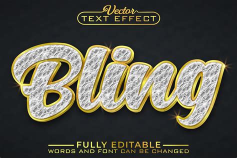 diamond bling editable text effect graphic  stella design creative