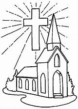 Church Coloring Pages Childrens Printable Color Getcolorings sketch template