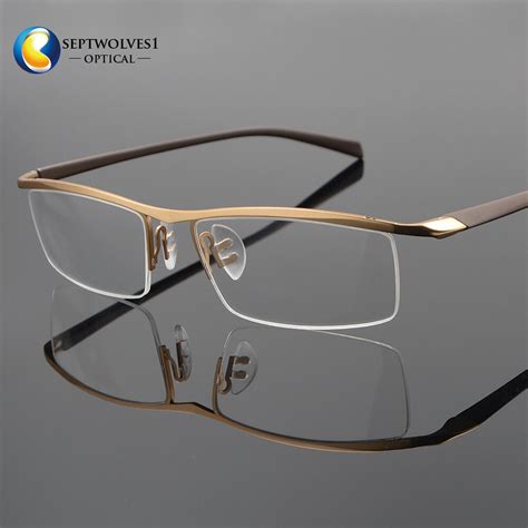 new men s half rimless titanium reading glasses eyeglasses reader 0 00