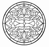 Stained Glass Patterns Mosaic Coloring Pages Printable Pattern Simple Roman Stepping Clip Stone Flower Guide Drawing Rose Flowers Fleur Templates sketch template