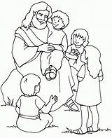 Coloring Pages Jesus Sunday School Kids Visit Children sketch template