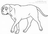 Mastiff Lineart sketch template