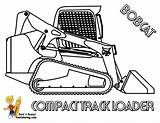 Coloring Pages Loader Construction Excavator Bobcat Drawing Skid Steer Track Tracks Farm Tractors Clipart Silhouette Tractor Kids Sheets Printables Macho sketch template