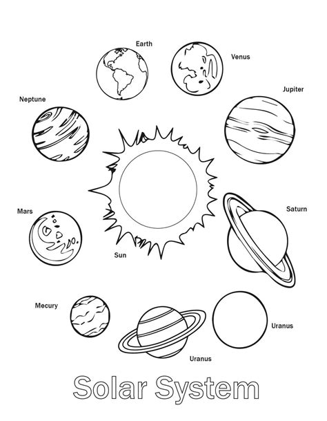 printable solar system coloring pages  kids