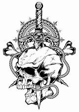 Tattoo Skull Stencil Skulls Coloring Stencils Behance Tattoos Designs Drawing Illustration Pages Drawings Skeleton First Cool Dark Sleeve Knife Da sketch template
