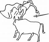 Corrida Toros Bullfighter Dibujar Toreros Kolorowanka Bull sketch template