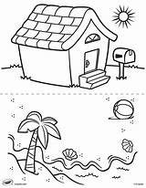Coloring Beach House Pages First Color Crayola Small Printable Kids Tree La Divyajanani Au Print sketch template