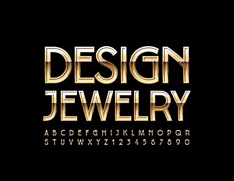 vector luxe embleem design sieraden gouden alfabet letters en cijfers stockvectorkunst en meer