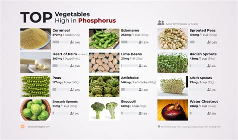 top vegetables high  phosphorus