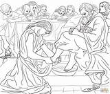 Coloring Feet Jesus Washing Washes Disciples Clipart Woman Foot Last Supper Anoints Pages Printable Sketch Popular sketch template