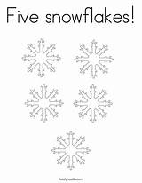 Snowflakes Coloring Five Many Print Twistynoodle Ll sketch template