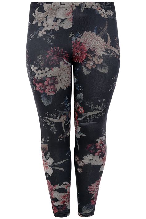 black and multi floral print leggings floral print leggings patterned