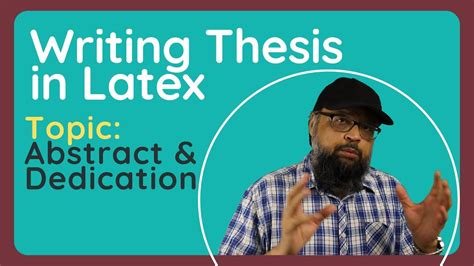 latex tutorial  dedication page   abstract  thesis youtube