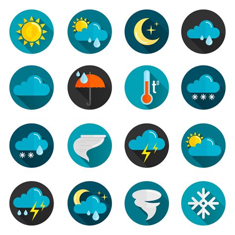 weather flat icon set  vector art  vecteezy