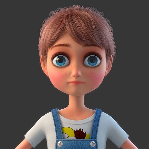 3d model of cartoon girl rigged girl cartoon cartoon 3d model