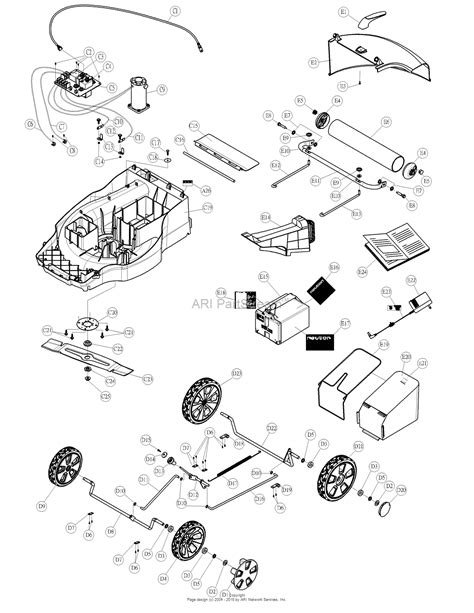 dr power em battery powered lawn mower parts diagram  housing detail
