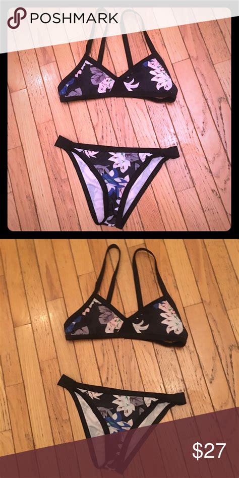 🌴 Nwot Island Bikini Bikinis Tropical Print Bikinis Black Bikini