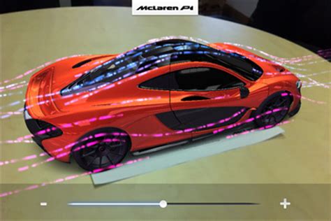 mclaren shows  concept car  augmented reality mobile app luxury