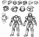 Chief Master Pages Coloring Redesign Helmet Halo Character Template sketch template