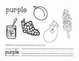 Purple Worksheet Color Preschool Worksheets Write Printable Kindergarten Teacherspayteachers Colors Sight Sheets Coloring Pages Choose Board sketch template