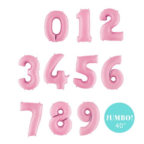 jumbo light pink number foil balloons grabo cool modern party