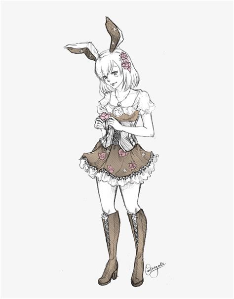Anime Bunny Ears And Girl Image Rabbit Ears Drawing Png Image The