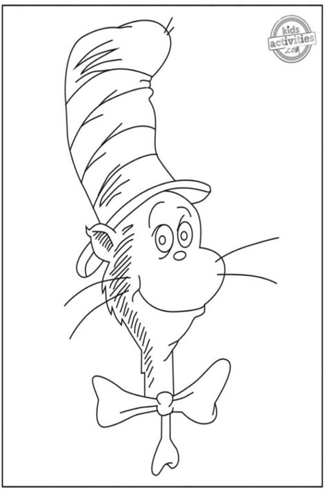 cat  hat coloring pages printable
