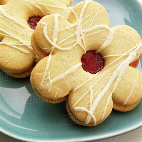 jam filled flower shaped sugar cookies   teal plate victoria