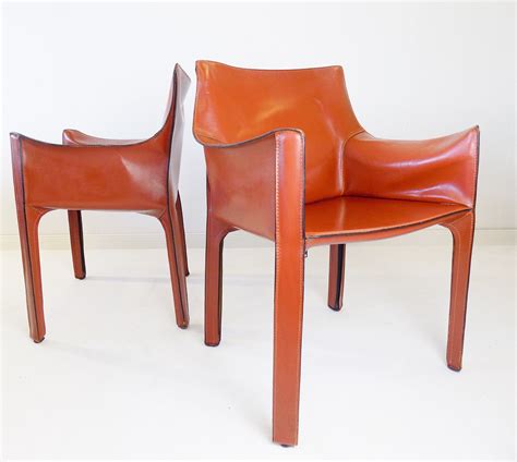 cassina cab  set   leather chairs  mario bellini