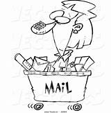 Outlined Mail Toonaday sketch template