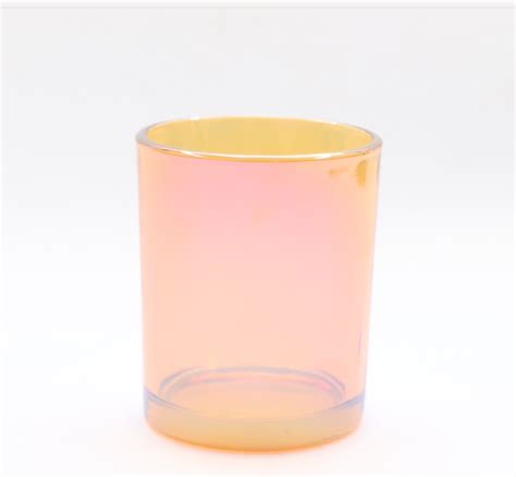 Iridescent Glass Candle Jar Colorful Glass Candle Holders
