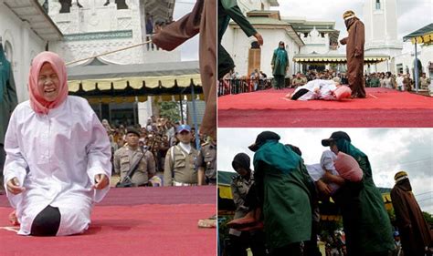 woman caned in public for having sex with male friend in