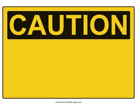 printable caution sign  printable signs