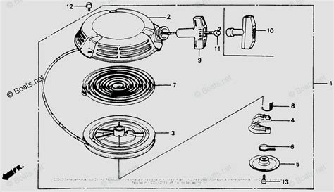 honda lawn mowers hr sxa vin hr  oem parts diagram  recoil starter boatsnet