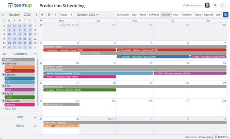organized production schedule   downtime teamup blog