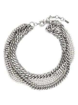 kenneth jay lane rhinestone embellished layered necklace farfetch