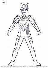 Ultraman Mewarnai Learn Sketsa Taro Lukisan Ginga Victory Drawingtutorials101 Template sketch template