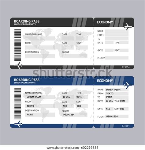 blank airline ticket template