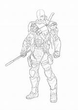 Deathstroke Arkham Origins Coloringhome Drawings Coloriages sketch template